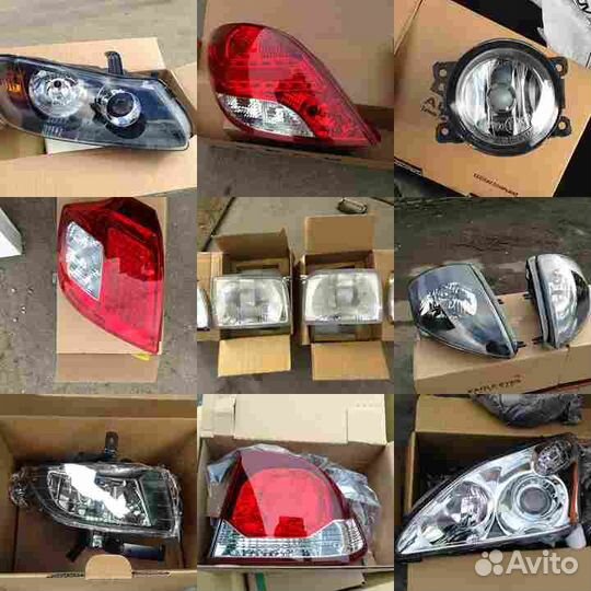 Стекло фары L прямое (под carello) для toyota cari