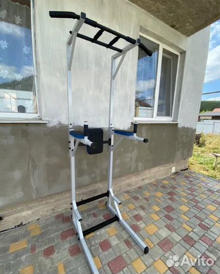 Турник брусья пресс 3в1 Напольный стационарный сер