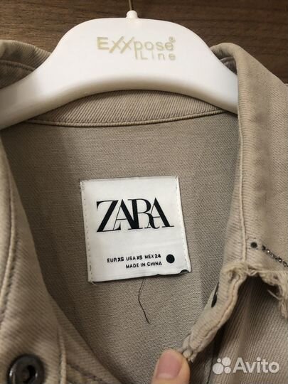 Джинсовая рубашка zara женская