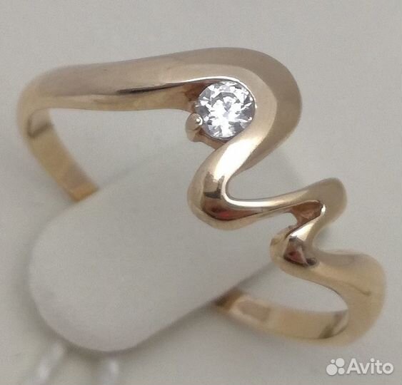 Кольцо / размер 17,5 / 1,80г / Золото585 / фианиты круглые