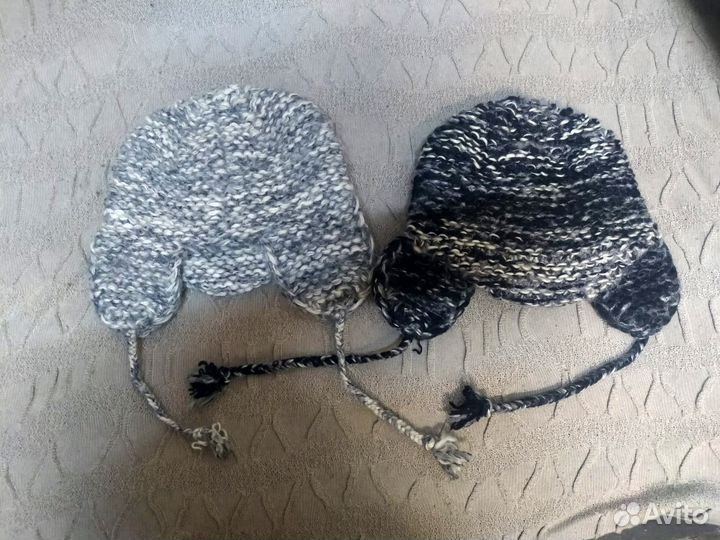 Две шапки - ушанки. Кашемир и шерсть
