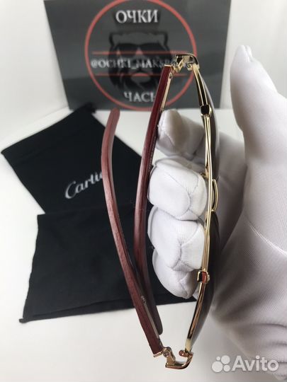 Очки Cartier с деревянной душкой