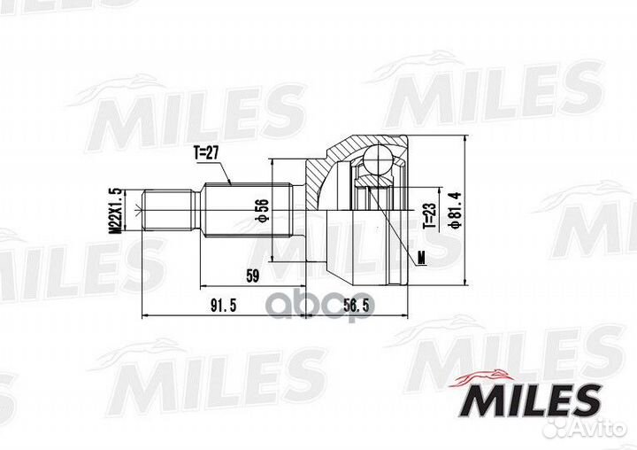 ШРУС ford mondeo 1.8/2.0 00-07 нар.(ABS) ga201