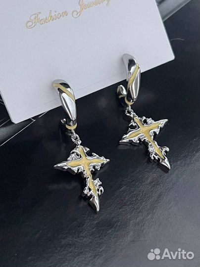 Серьги крестами