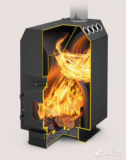 Отопительная печь топ-модель-200 с чугунной дверце