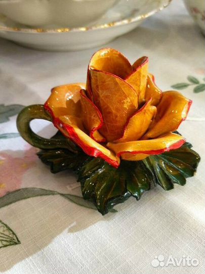 Роза подсвечник керамика Винтаж