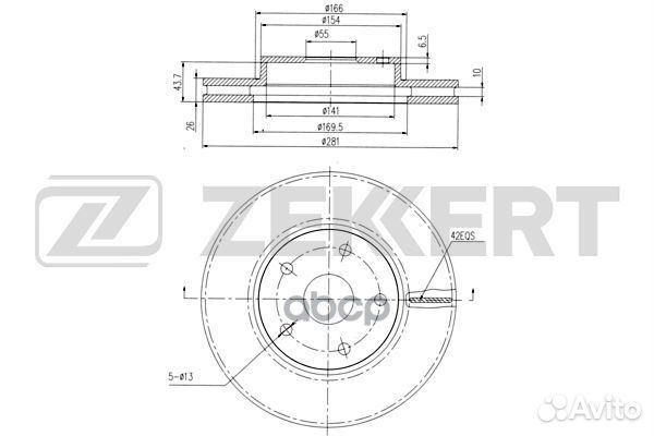 Диск торм. перед. Geely emgrand 09- bs-6139 Zek