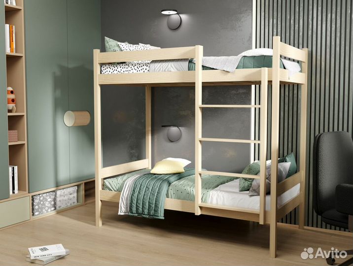 Двухъярусная кровать из березы