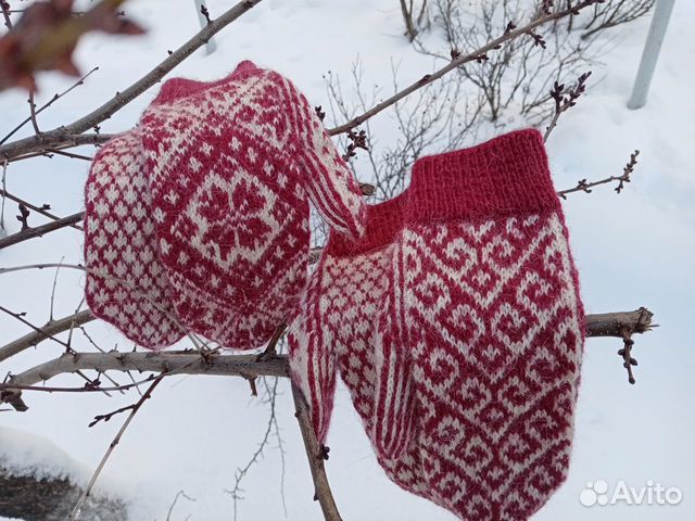 Варежки натуральная шерсть