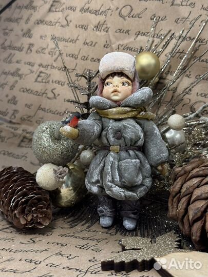 Ватная ёлочная игрушка 