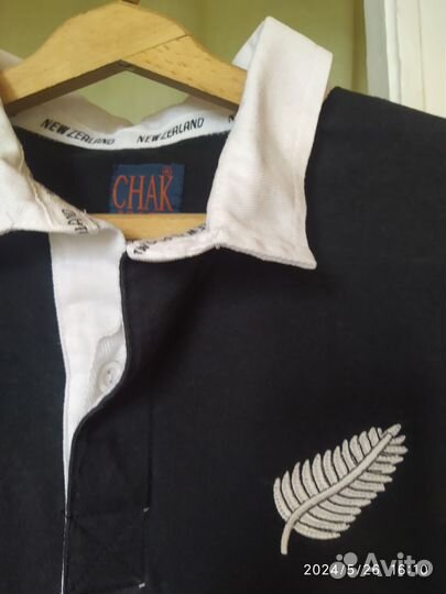 Лонгслив мужской, поло с длинным рукавом