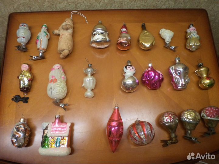 Елочные игрушки СССР на прищепках и подвесках