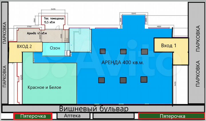 Торговая площадь, 400 м²