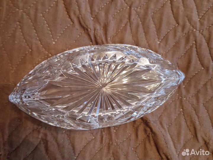 Ваза хрустальная СССР лодочкой