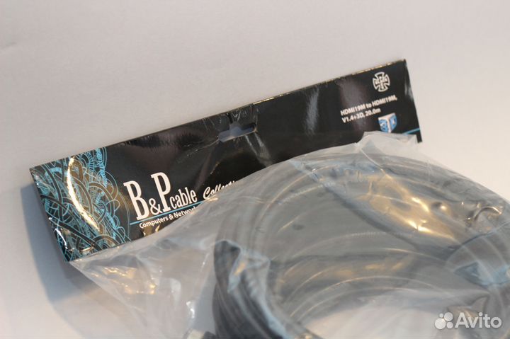 Кабель hdmi - hdmi, 20m, ver. 1.4