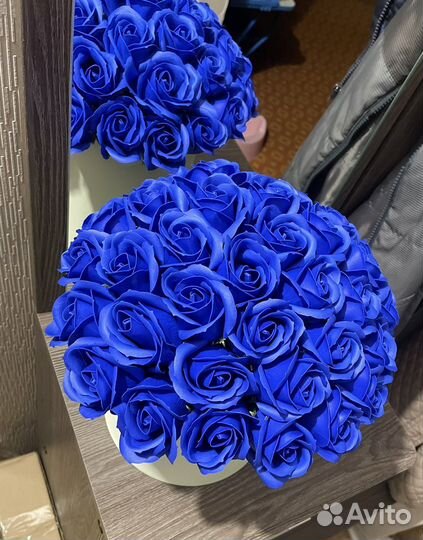 Букет гигант из синих роз