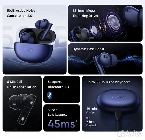 Беспроводные наушники realme buds air 5 global