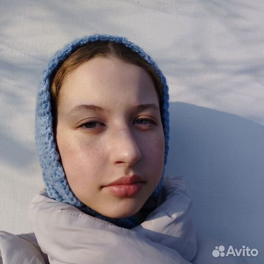 Вязаная шапка чепчик