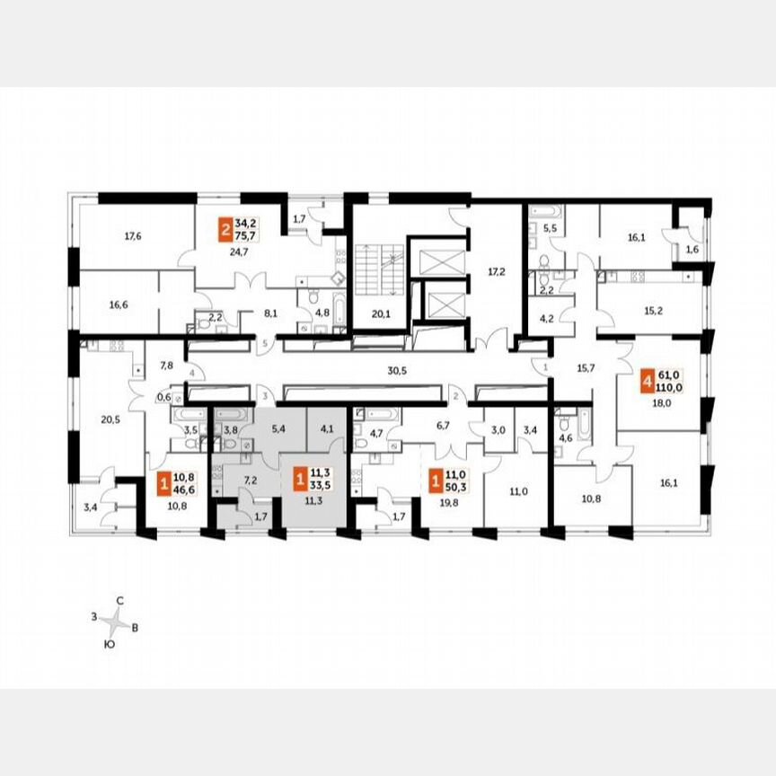 Квартира-студия, 33,5 м², 5/43 эт.