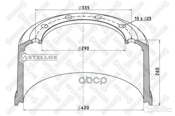 85-00049-SX торм.барабан 420.2x200/215 H260 d