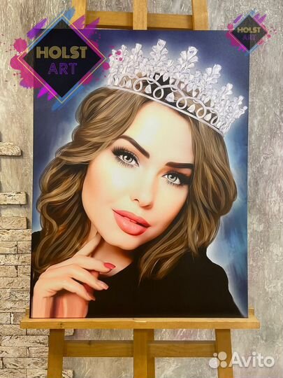 Портрет по фото / Картина на холсте на подарок