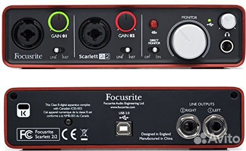 Аудиоинтерфейс Focusrite 2i2