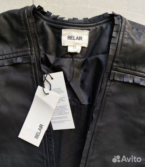 Новый кожаный пиджак Belair France кимоно жакет