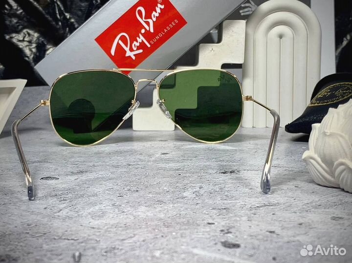 Очки Ray Ban Aviator золотые