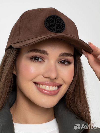 Кепка бейсболка женская коричневая Stone Island