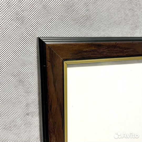 Багетная рама темное дерево и позолота