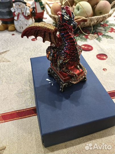 Елочная игрушка из стекла дракон