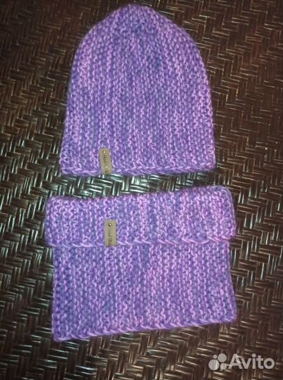 Снуд и шапочка комплект вязаный