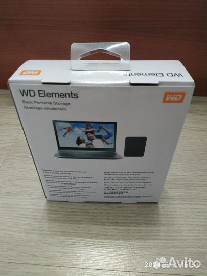 Новый внешний диск HDD WD Elements Portable 1тб