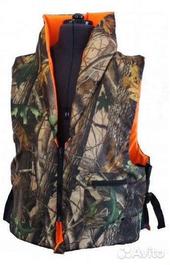 Жилет спас 52-64р,двухсторонний оранж/ км до 120кг