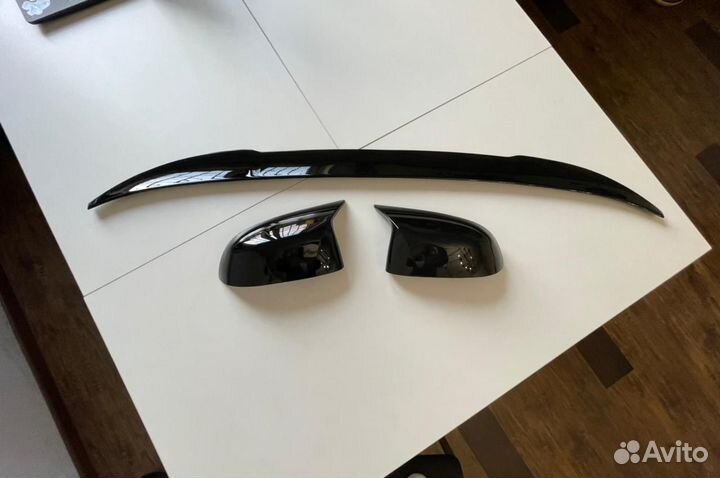 Накладки BMW G02 X4 спойлер черный глянец