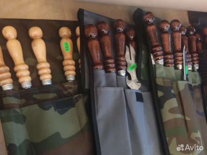 Шампура с деревянной ручкой подарочные в чехле