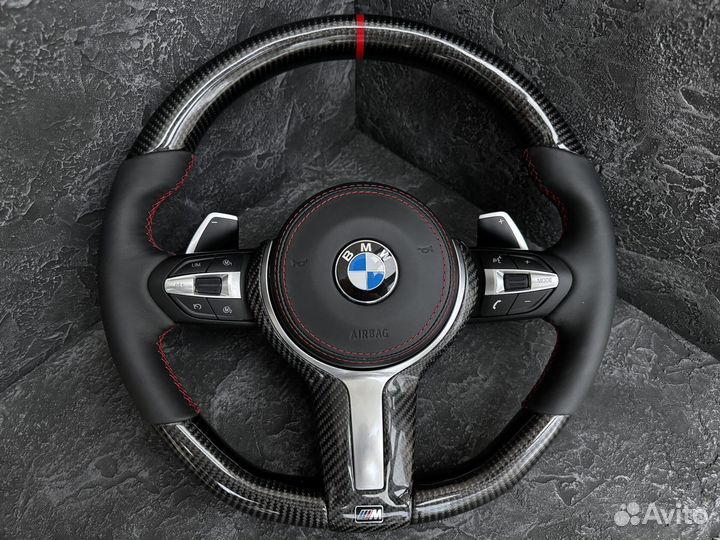 Рули BMW F серии. Строчка, подогрев, карбон Арт М155207760