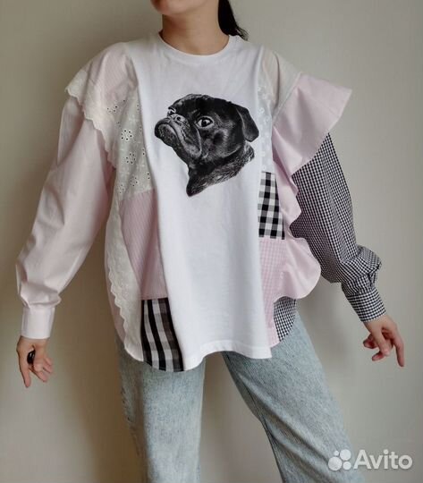 Рубашка кофта пэчворк