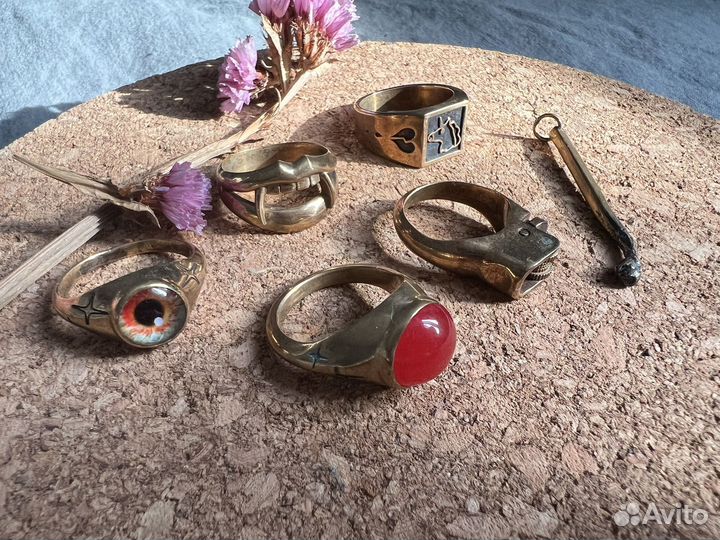 Кольца, серьги ручная работа серебро бронза