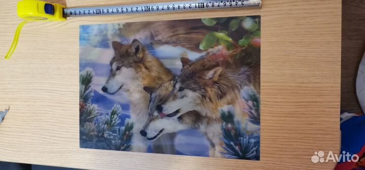 Картина Котята волки Стереокартина голографические