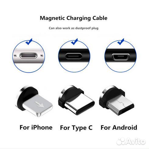 Штекер магнитный Micro / Lightning / Type-C