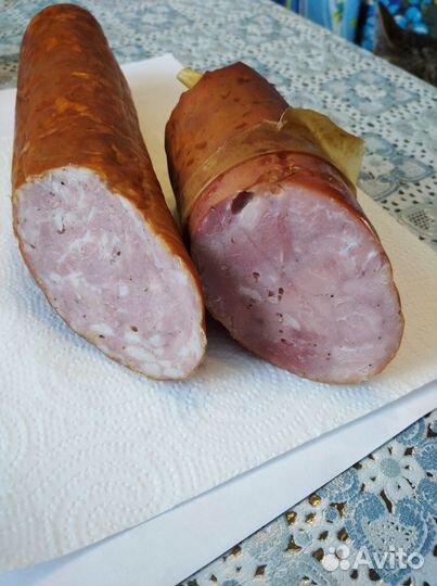 Колбаса домашняя копченая