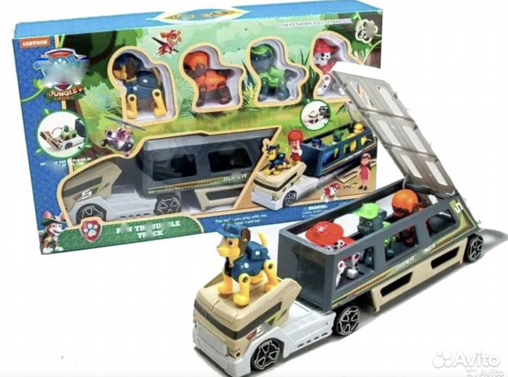 Грузовик джунгли и 4 фигурки щенков-спасателей