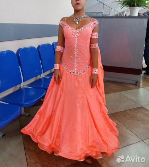 Платье для бальных танцев стандарт Ю2,рост 155-175