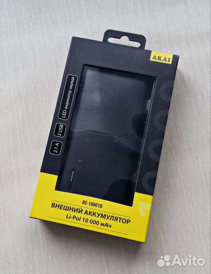Внешний аккумулятор для телефона аkai BE-10001B