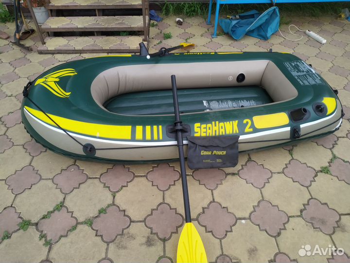 Лодка надувная intex seahawk2 рыбалка прогулка