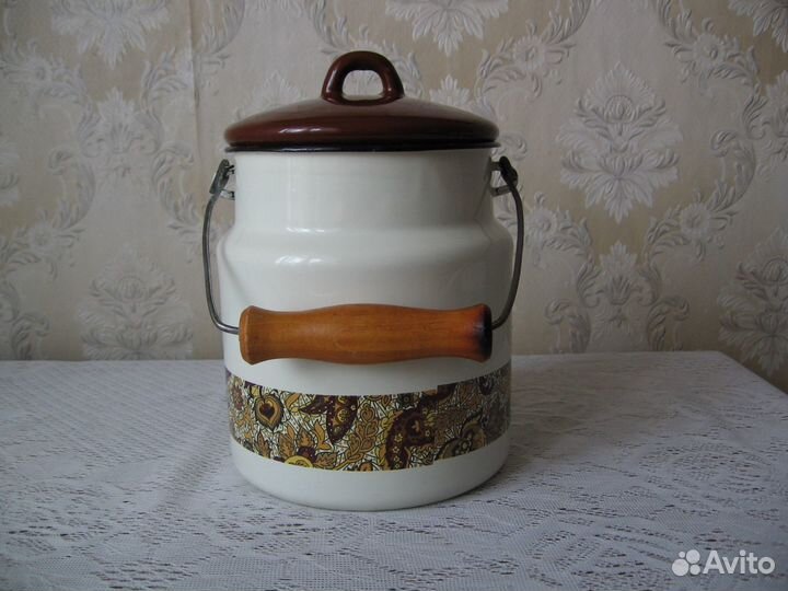 Бидон эмалированный с крышкой