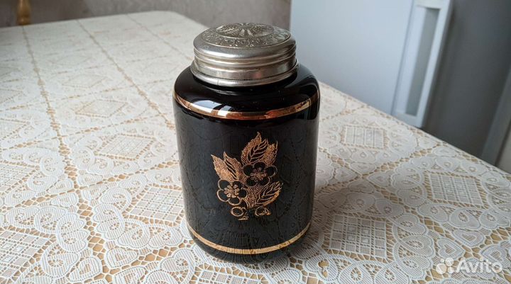 Чайница. Кобальтовое стекло