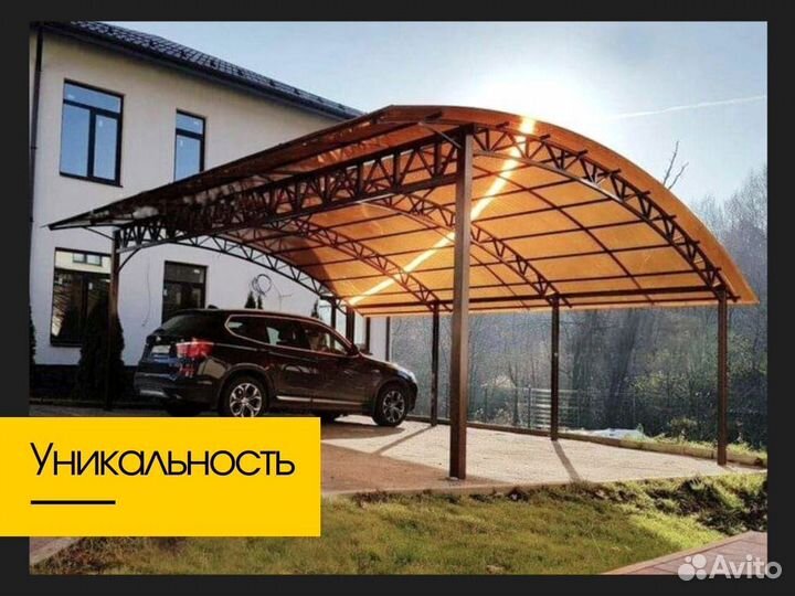 Навесы из поликорбаната для автомобиля