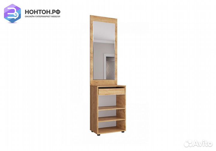 Тумба с зеркалом Сафари дуб крафт золотой / графит